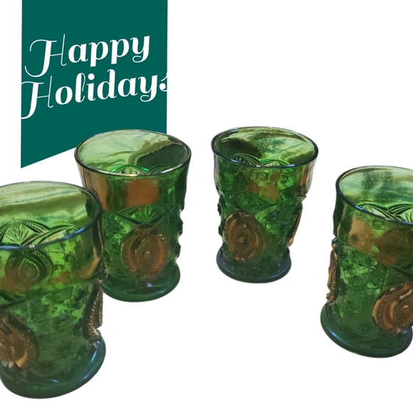 EAPG Northwood Glass Water Set Memphis Green Pitcher and Tumblers (4) MCM - Picture 4 of 6